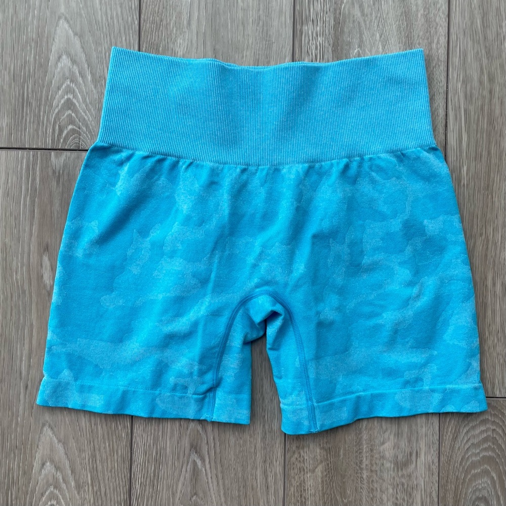 Blue Seamless Workout Shorts